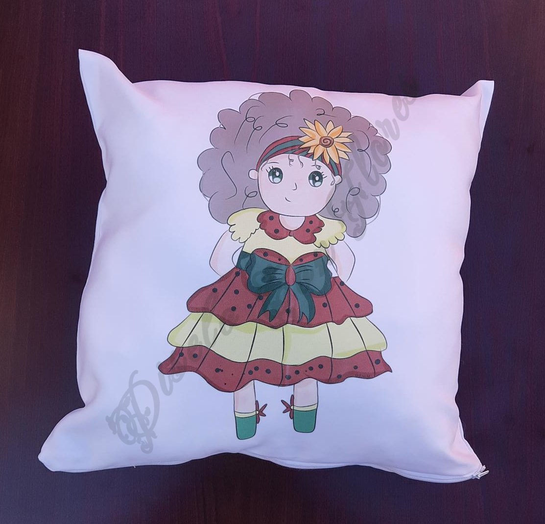 Cojín Niña Chonguito (blanco)